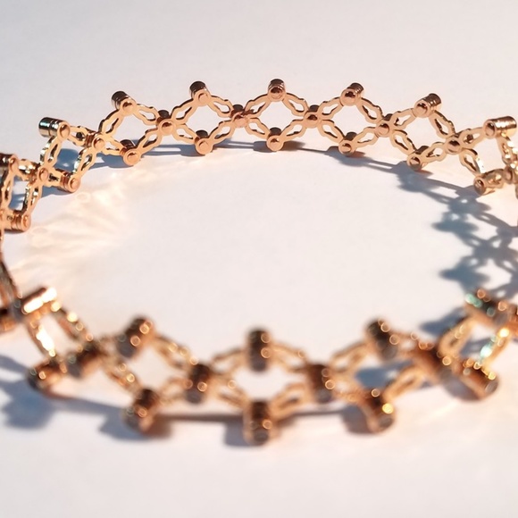 Puzzle Ring 2 Bracelet Transform Yellow Gold Cryst - Picture 3 of 8